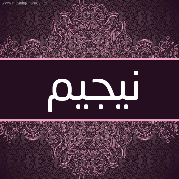 شكل 4 صوره زخرفة عربي للإسم بخط عريض صورة اسم نيجيم Najeem