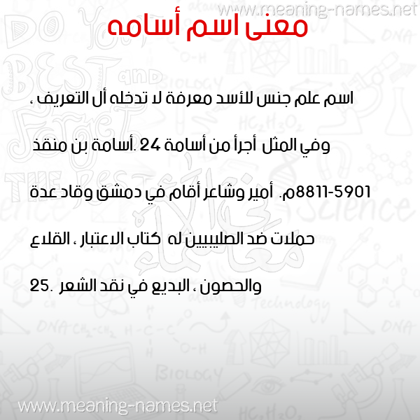معاني الأسماء على صورة صورة اسم أسامه ASAMH