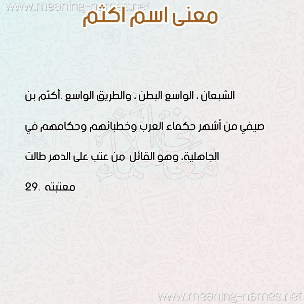 صورة اسم اكثم Akthm معاني الأسماء على صورة