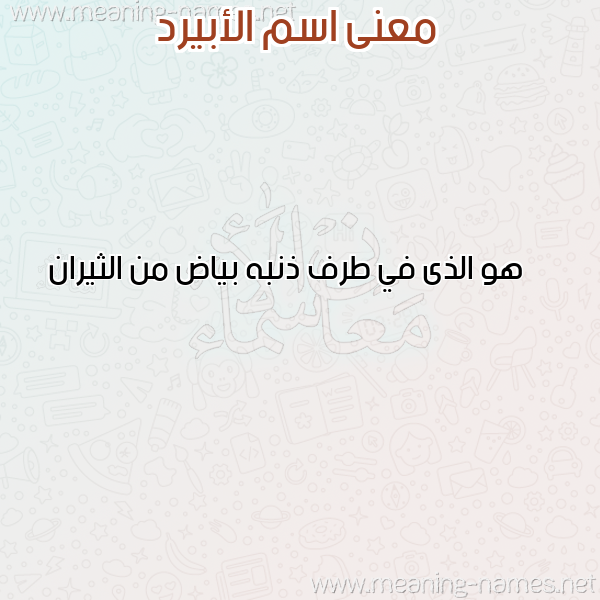 معاني الأسماء على صورة صورة اسم الأبيرد ALABIRD