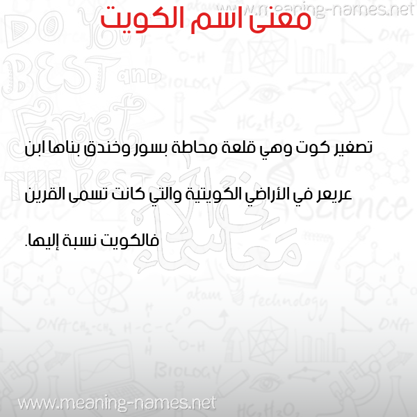 صورة اسم الكويت Kuwait معاني الأسماء على صورة