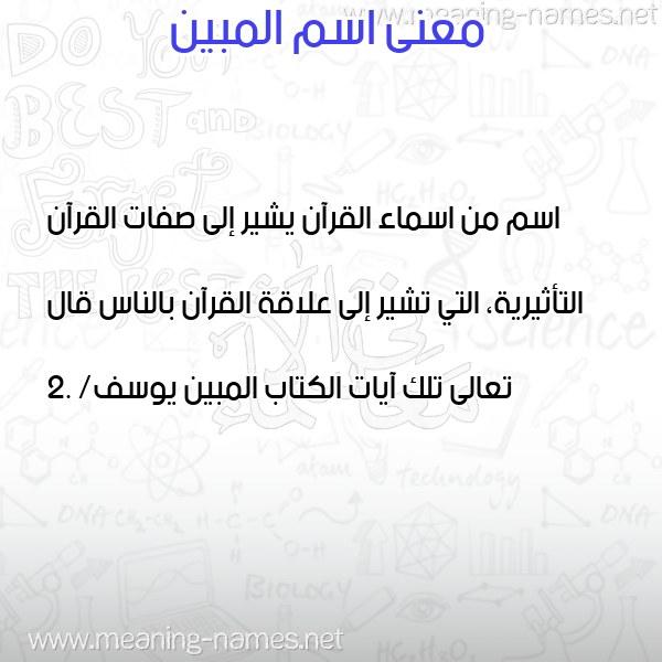 صورة اسم المبين Al Mobeen معاني الأسماء على صورة