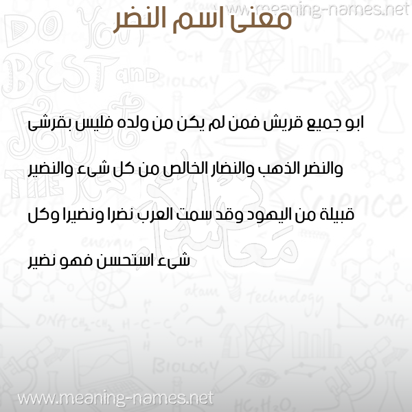 معاني الأسماء على صورة صورة اسم النضر ALNDR معاني الأسماء على صورة صورة اسم النضر ALNDR