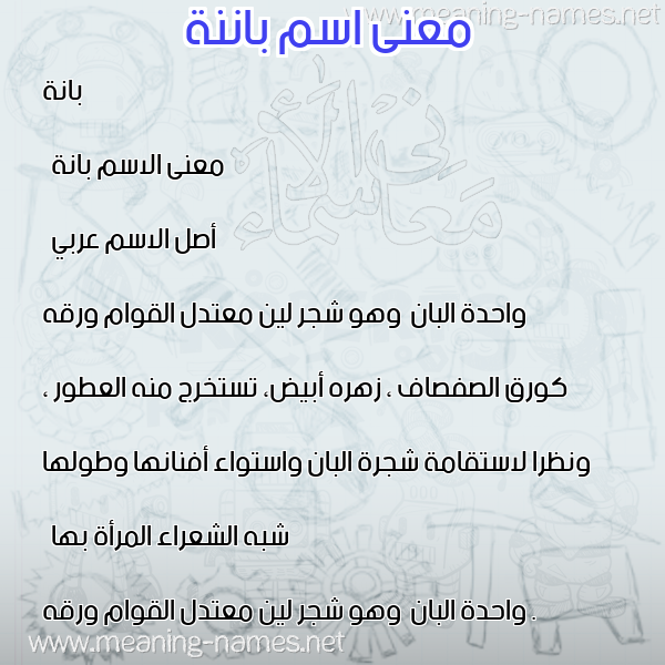 معاني الأسماء على صورة صورة اسم باننة Banah