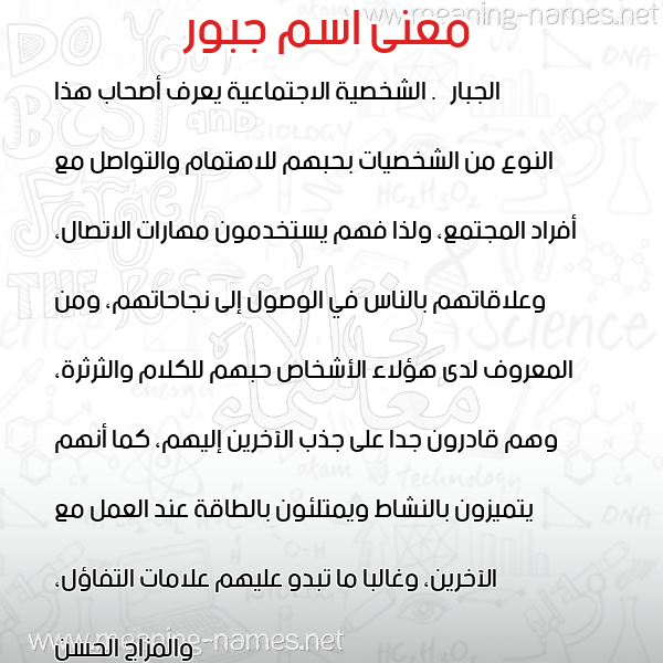معاني الأسماء على صورة صورة اسم جبور GBOR معاني الأسماء على صورة صورة اسم جبور GBOR
