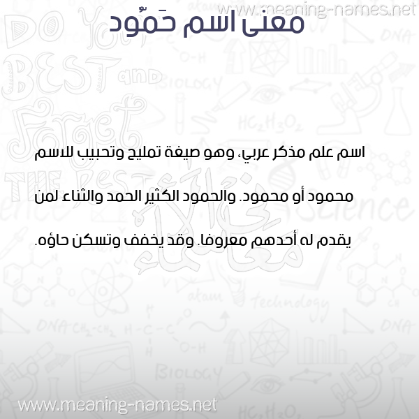 معاني الأسماء على صورة صورة اسم حَمُّود HAMOOD