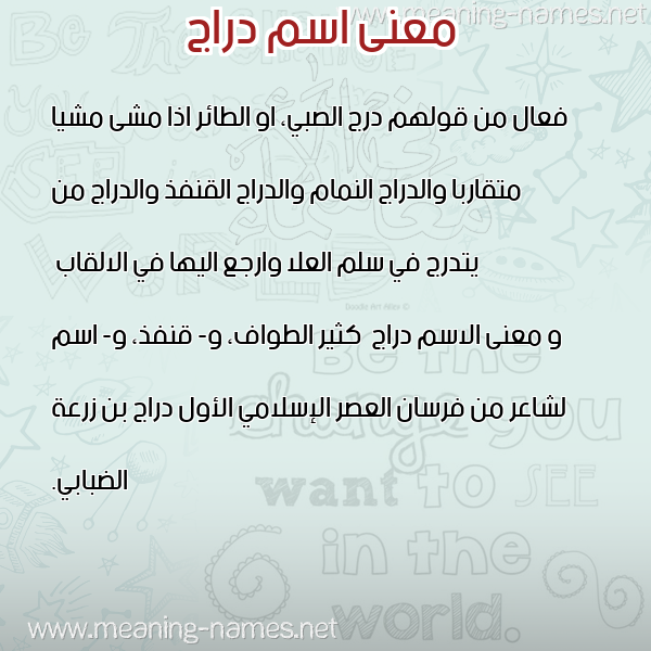 معاني الأسماء على صورة صورة اسم دراج Draj