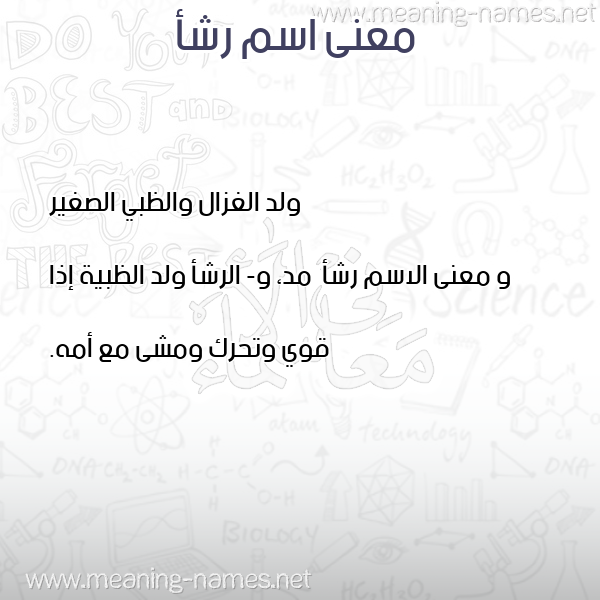 معاني الأسماء على صورة صورة اسم رشأ Rshaa معاني الأسماء على صورة صورة اسم رشأ Rshaa