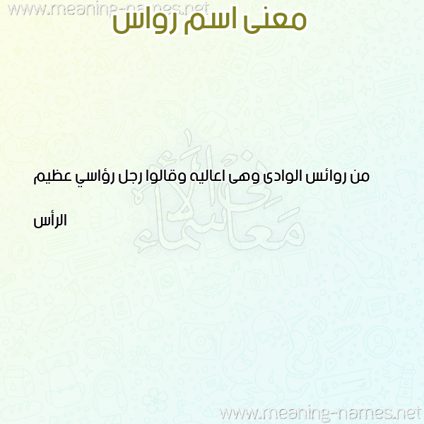 صورة اسم رواس ROAS معاني الأسماء على صورة