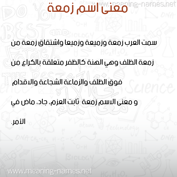 صورة اسم زمعة Zm'h معاني الأسماء على صورة