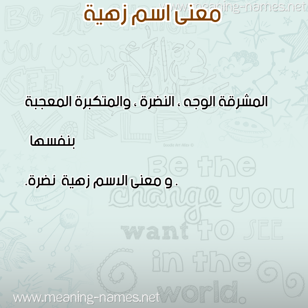 صورة اسم زهية Zhyh معاني الأسماء على صورة