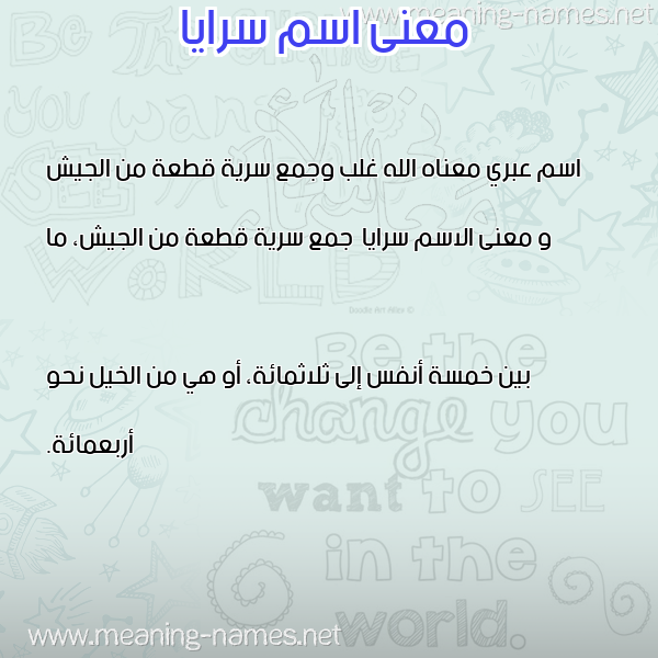 معاني الأسماء على صورة صورة اسم سرايا Sraya معاني الأسماء على صورة صورة اسم سرايا Sraya