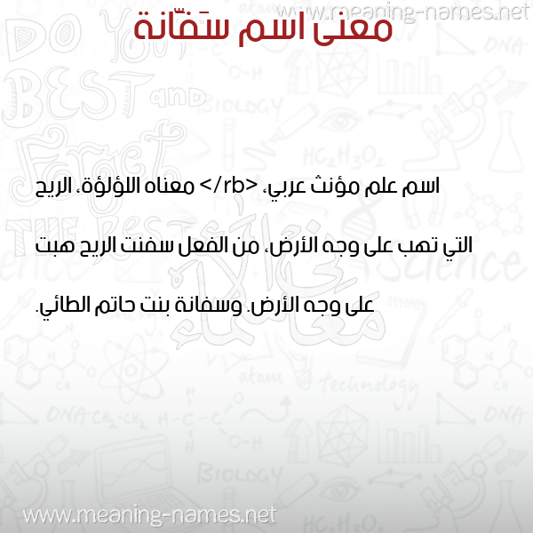 صورة اسم سَفَّانة SAFAANH معاني الأسماء على صورة