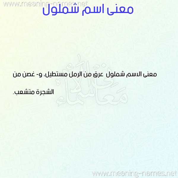 صورة اسم شملول Shmlwl معاني الأسماء على صورة