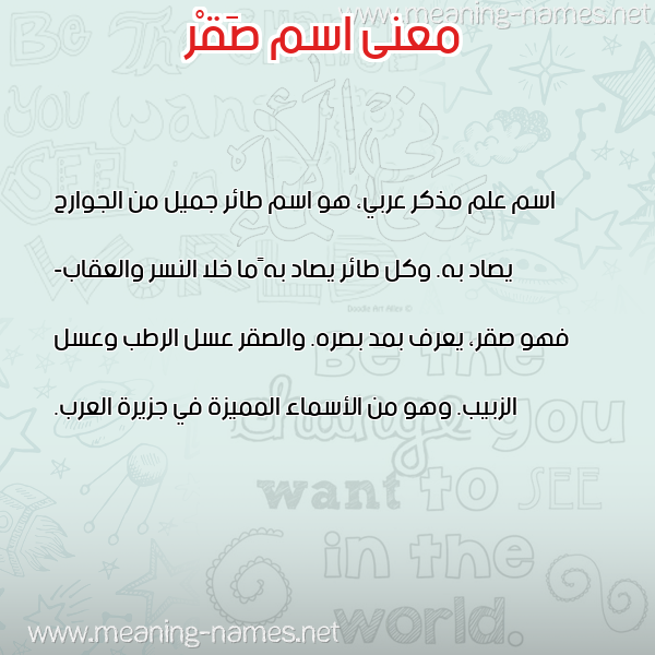 صورة اسم صَقْر SAQR معاني الأسماء على صورة