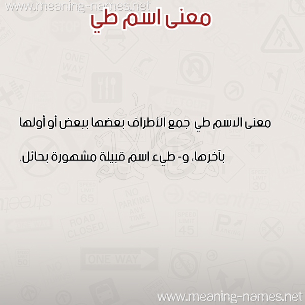 معاني الأسماء على صورة صورة اسم طي Ty معاني الأسماء على صورة صورة اسم طي Ty