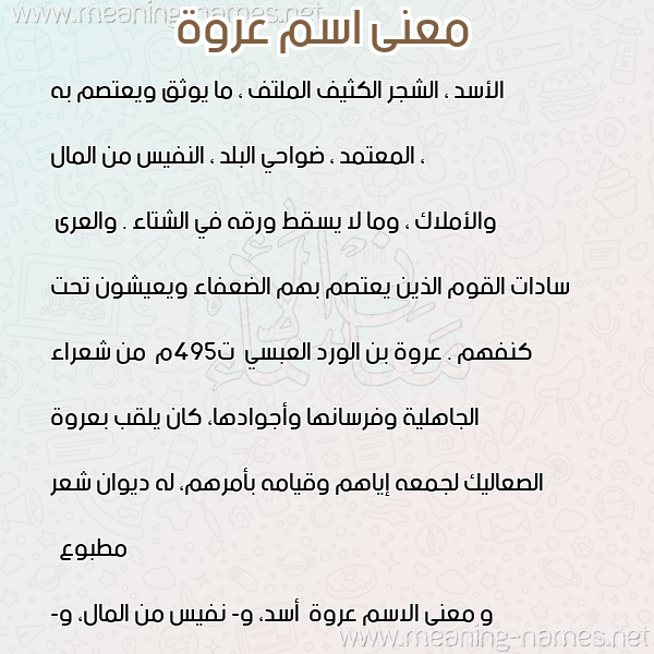 صورة اسم عروة Orwh معاني الأسماء على صورة صورة اسم عروة Orwh معاني الأسماء على صورة