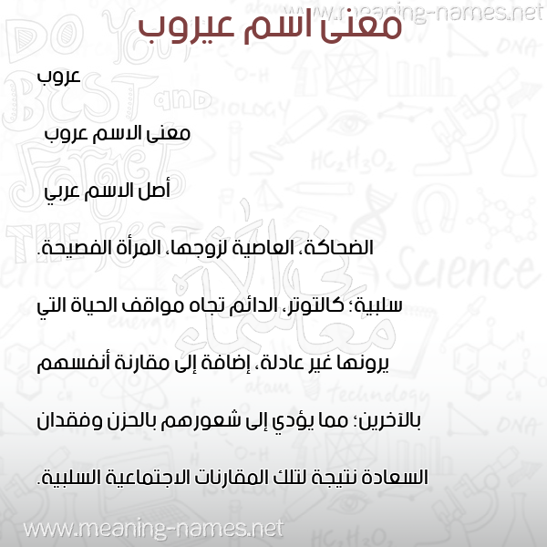 صورة اسم عيروب Aroub معاني الأسماء على صورة صورة اسم عيروب Aroub معاني الأسماء على صورة