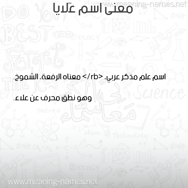 معاني الأسماء على صورة صورة اسم عَلايا AALAIA معاني الأسماء على صورة صورة اسم عَلايا AALAIA