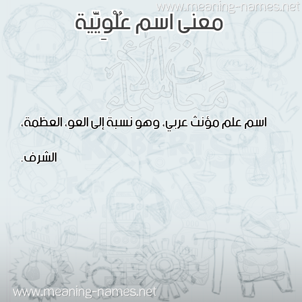 صورة اسم عُلْوِيَّية AOLOEIAIH معاني الأسماء على صورة