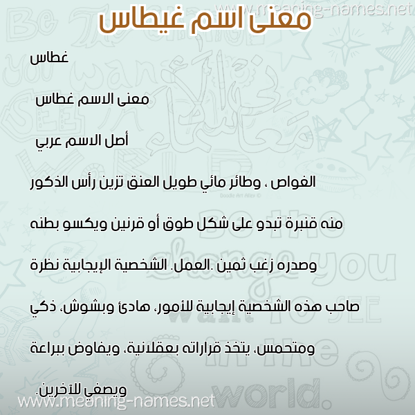 معاني الأسماء على صورة صورة اسم غيطاس Ghattas معاني الأسماء على صورة صورة اسم غيطاس Ghattas