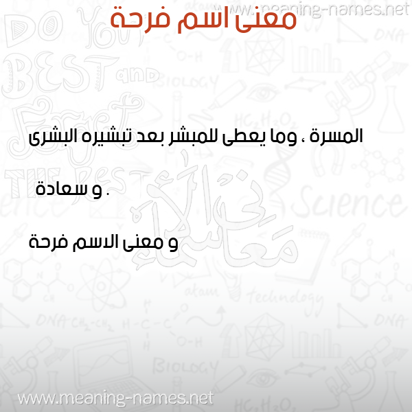 صورة اسم فرحة Frha معاني الأسماء على صورة