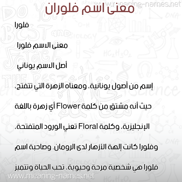 معاني الأسماء على صورة صورة اسم فلوران floran