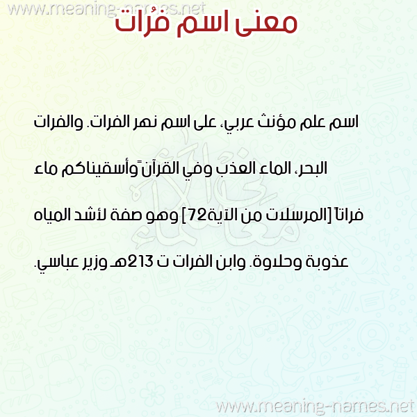 صورة اسم فُرات Forat معاني الأسماء على صورة صورة اسم فُرات Forat معاني الأسماء على صورة