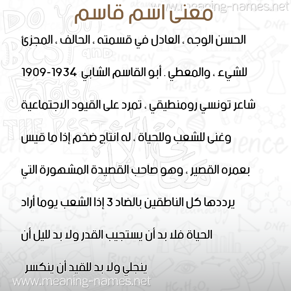 صورة اسم قاسم Qasm معاني الأسماء على صورة