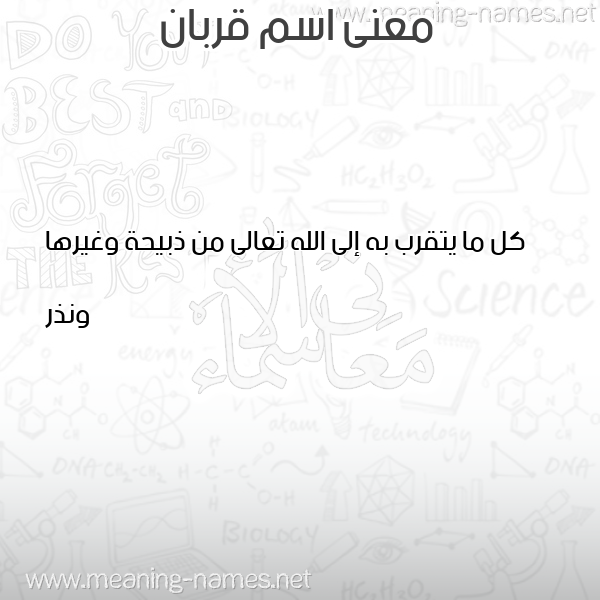 معاني الأسماء على صورة صورة اسم قربان QRBAN معاني الأسماء على صورة صورة اسم قربان QRBAN