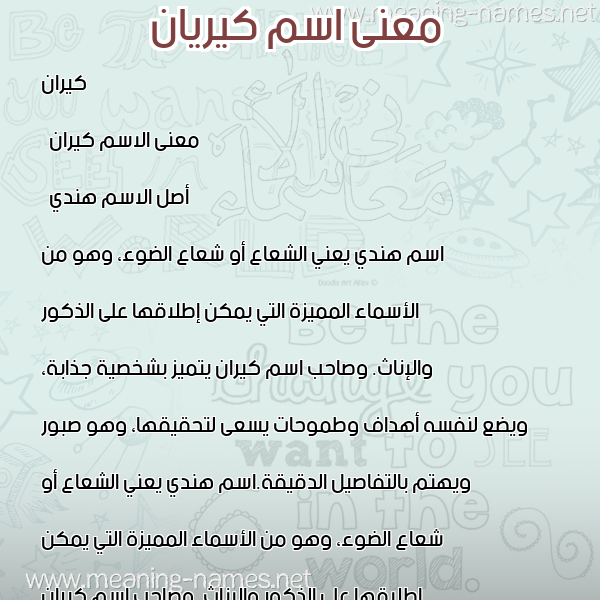 صورة اسم كيريان Kiran معاني الأسماء على صورة صورة اسم كيريان Kiran معاني الأسماء على صورة