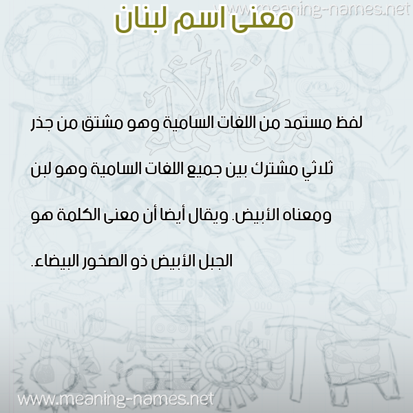 صورة اسم لبنان Lebanon معاني الأسماء على صورة