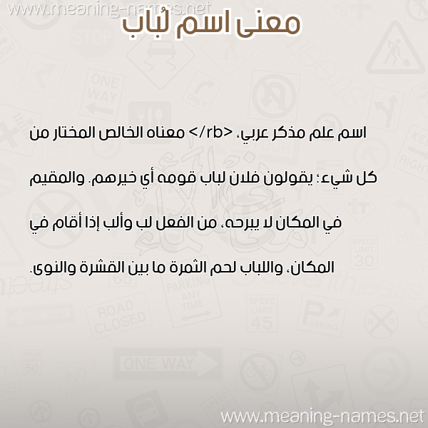 صورة اسم لُباب LOBAB معاني الأسماء على صورة