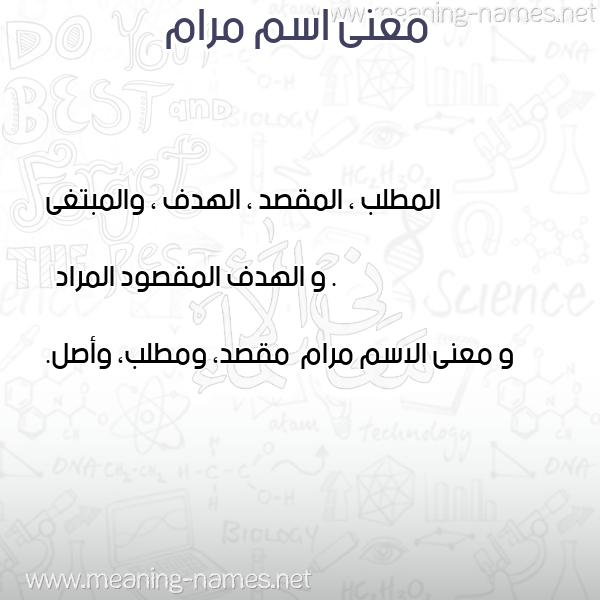 معاني الأسماء على صورة صورة اسم مرام Maram معاني الأسماء على صورة صورة اسم مرام Maram