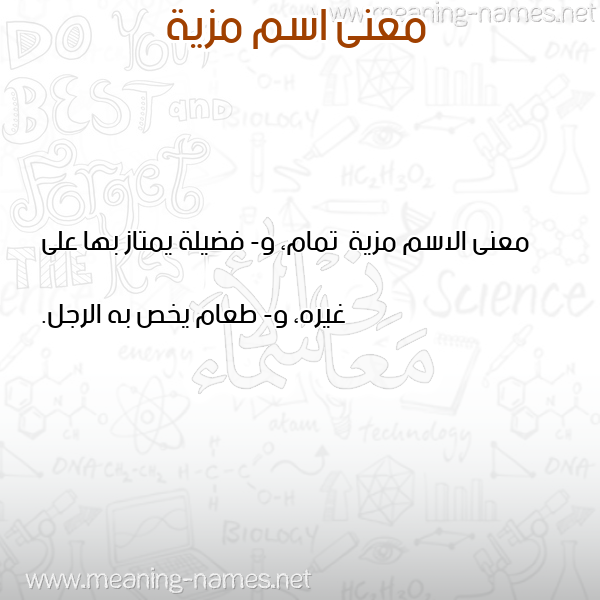 صورة اسم مزية Mzyh معاني الأسماء على صورة