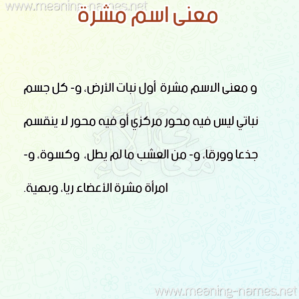 صورة اسم مشرة Mshrh معاني الأسماء على صورة صورة اسم مشرة Mshrh معاني الأسماء على صورة