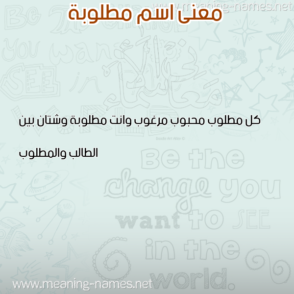 معاني الأسماء على صورة صورة اسم مطلوبة MTLOBH