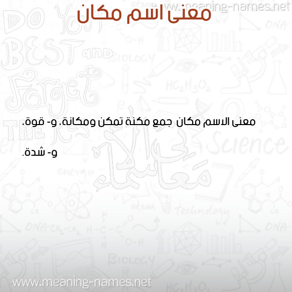 معاني الأسماء على صورة صورة اسم مكان Mkan معاني الأسماء على صورة صورة اسم مكان Mkan
