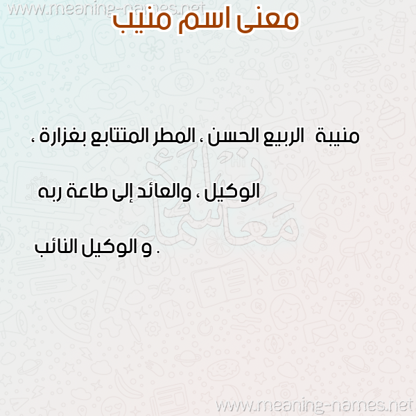 معاني الأسماء على صورة صورة اسم منيب Mnib معاني الأسماء على صورة صورة اسم منيب Mnib