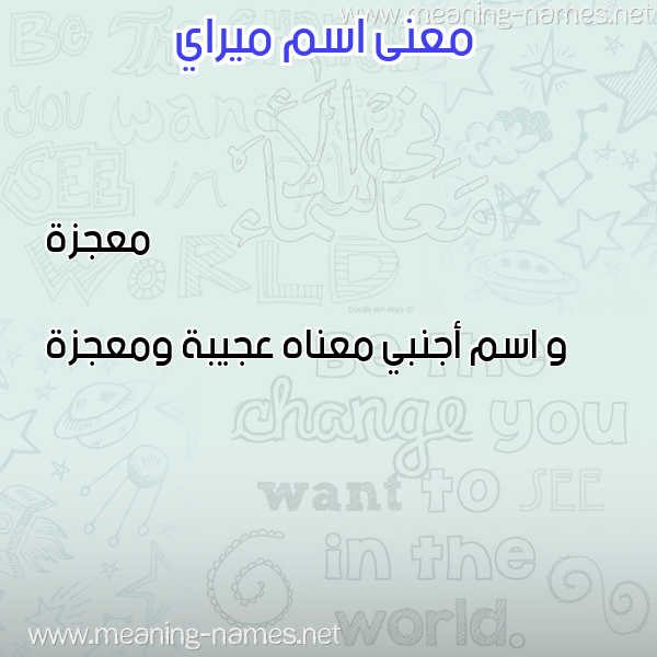 معاني الأسماء على صورة صورة اسم ميراي Mirai