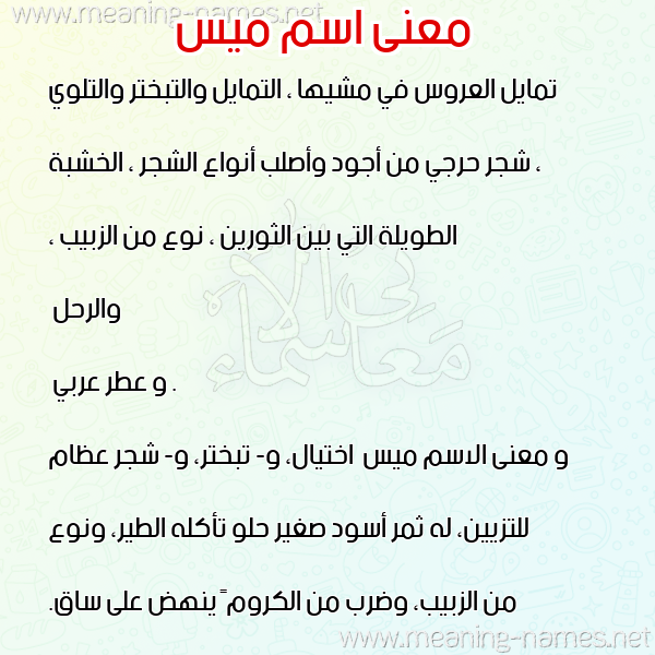 معاني الأسماء على صورة صورة اسم ميس Mys معاني الأسماء على صورة صورة اسم ميس Mys