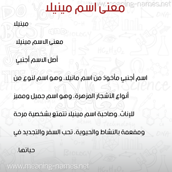 صورة اسم مينيلا minilla معاني الأسماء على صورة