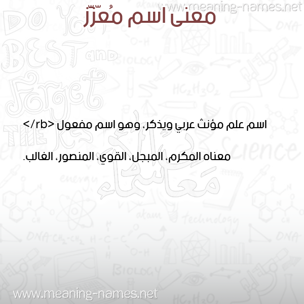 صورة اسم مُعّزَّز MOAZAZ معاني الأسماء على صورة