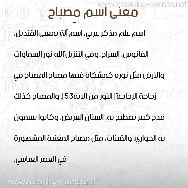 صورة اسم مِصباح MESBAH معاني الأسماء على صورة صورة اسم مِصباح MESBAH معاني الأسماء على صورة