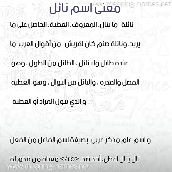 صورة اسم نائل Nael معاني الأسماء على صورة