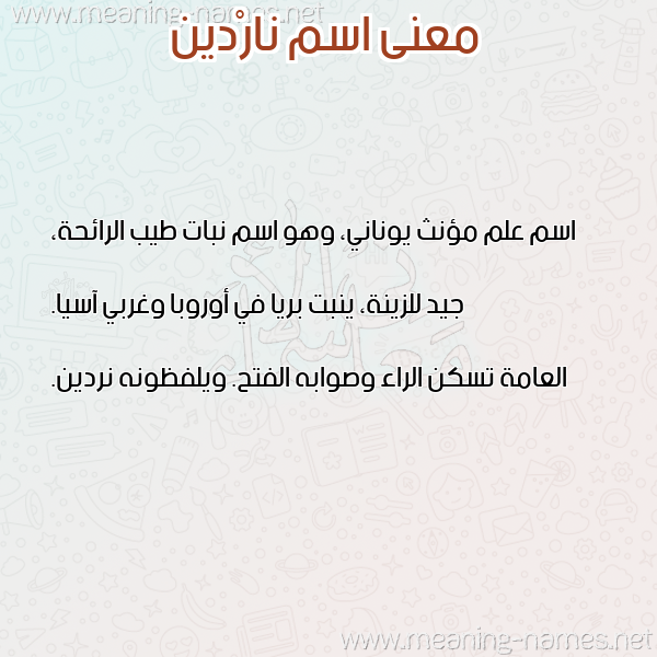صورة اسم نارْدين Nardin معاني الأسماء على صورة