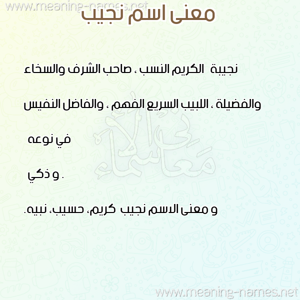 صورة اسم نجيب Nagib معاني الأسماء على صورة صورة اسم نجيب Nagib معاني الأسماء على صورة