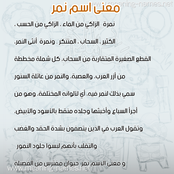 معاني الأسماء على صورة صورة اسم نمر Nmr معاني الأسماء على صورة صورة اسم نمر Nmr