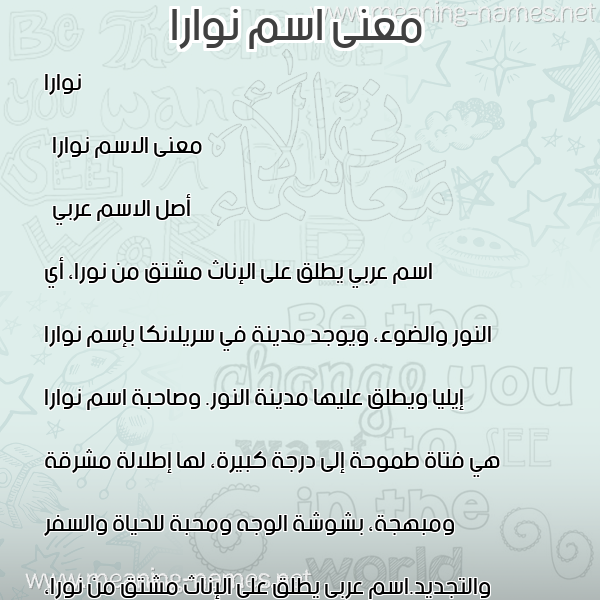 صورة اسم نوارا Noara معاني الأسماء على صورة
