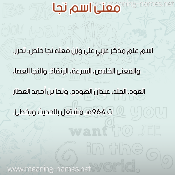 معاني الأسماء على صورة صورة اسم نَجا NAGA